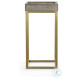 Falsom Grey And Satin Brass Drinks Table