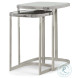Bohdi Clear Mirror And Polished Nickel Nesting Tables
