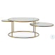 Cassie Clear Glass And Antique Brass Coffee Table
