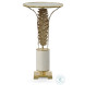 Arlo Brass And White Grey Accent Table