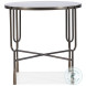 Harmon White Carrara Marble And Oil Rubbed Bronze Side Table
