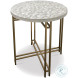 Carter White Capiz Shell Accent Table