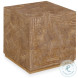 Aidan Travertine Veneer And Natural Stained Square Accent Table