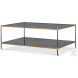 Asher Smoke Grey Glass And Brass Cocktail Table
