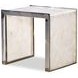 Grand Tour Furniture White and Silver Rectangular Quartz Top Samantha Lamp Table