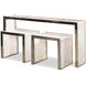 Grand Tour Furniture White and Silver Rectangular Quartz Top Samantha Console Table