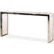Grand Tour Furniture White and Silver Rectangular Quartz Top Samantha Console Table