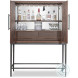 Scheffer Deep Brown Leather And Bronze Bar Cabinet