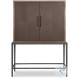 Scheffer Deep Brown Leather And Bronze Bar Cabinet