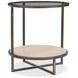 Harlow Bronze And White Travertine Stone Metal Round Chairside Table