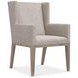 Linea Beige And Cerused Greige Upholstered Arm Chair Set of 2