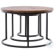 Shelb Medium Brown Sealed And Gunmetal Nesting Tables Set of 3