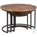 Shelb Medium Brown Sealed And Gunmetal Nesting Tables Set of 3