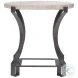 Sayers White Travertine And Bronze Side Table