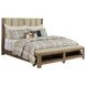 Meadowood Brown and Beige Upholstered California King Panel Bed