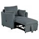 Denholme Dark Gray Sleeper Chair with Pull Out and USB Charging