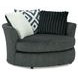 Loughlin Gun Metal Upholstered Swivel Chair