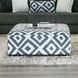 Loughton Gun Metal and Ivory Square Ottoman