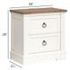 Crownfall Whisper White and Cerused Nutmeg 2 Drawer Nightstand with USB Charging