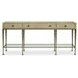 Santa Barbara Sandstone And Vintage Nickel Metal Console Table