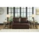 Brookstone Chocolate 61" Leather Loveseat with Nailhead Trim