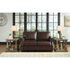Brookstone Chocolate 61" Leather Loveseat with Nailhead Trim