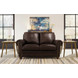 Brookstone Chocolate 61" Leather Loveseat with Nailhead Trim
