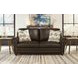 Brookstone Chocolate 61" Leather Loveseat with Nailhead Trim