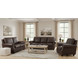 Brookstone Chocolate Leather Living Room Set with Nailhead Trim
