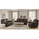 Brookstone Chocolate Leather Living Room Chair with Nailhead Trim