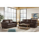 Brookstone Chocolate Leather Living Room Set with Nailhead Trim