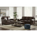 Brookstone Chocolate Leather Living Room Set with Nailhead Trim