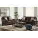 Brookstone Chocolate 61" Leather Loveseat with Nailhead Trim