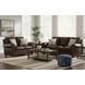 Brookstone Chocolate Leather Living Room Set with Nailhead Trim