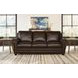 Brookstone Chocolate Leather Living Room Set with Nailhead Trim