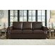 Brookstone Chocolate 86" Leather Sofa with Nailhead Trim