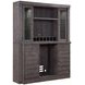 Spring Haven Gray and Brown 5 Shelves Back Bar and Hutch