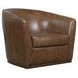 Fairfax Dark Brown Upholstered Swivel Chair