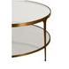 Stacey Antique Brass Round Glass Top Coffee Table