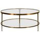 Stacey Antique Brass Round Glass Top Coffee Table