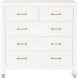 Stella Traditions Matte White 5 Drawer High Chest