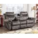 Nashville Gray 88" Manual Reclining Sofa with Drop-Down Console and USB Charging
