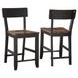 Bermuda Black 24" Short Back Counter Height Stool Set of 2