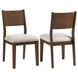 Canton Brown and Beige Cushioned Seat Side Chair Set of 2