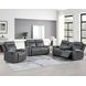 Gaston Gray 88" Manual Reclining Sofa with Drop-Down Console