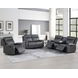 Gaston Gray 88" Manual Reclining Sofa with Drop-Down Console