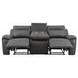 Gaston Gray 88" Manual Reclining Sofa with Drop-Down Console