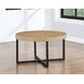 Magnolia Brown Round Nesting Coffee Table with 4 Stools