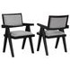 Magnolia Black Short Back Arm Chair Set of 2