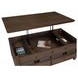Oliver Brown Rectangular Lift Top Cocktail Table with Casters